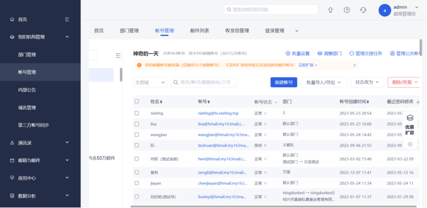 网易企业邮箱后台账号管理操作指南